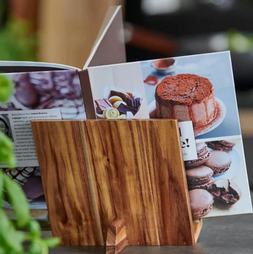 CASA Acacia Lux Atril De Cocina Soporte Tableta Natural Best Sale
