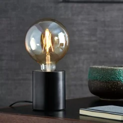 CASA Cilinder Lampara De Mesa Negro Best