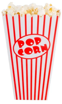 CASA Cinema Vaso De Palomitas Juego De 8 Blanco, Rojo Fashion