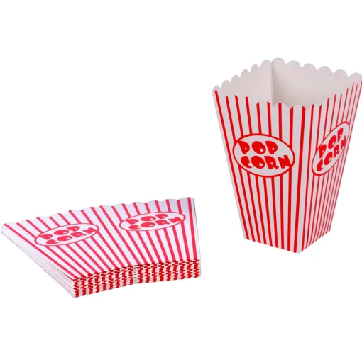 CASA Cinema Vaso De Palomitas Juego De 8 Blanco, Rojo Fashion