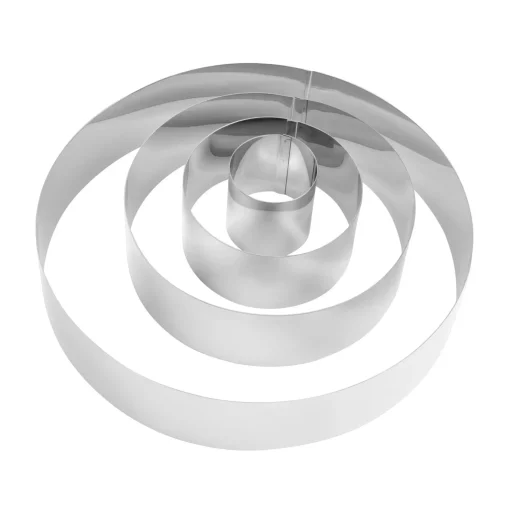 CASA Damier Anillo Para Tarta Juego De 4 Plateado Online