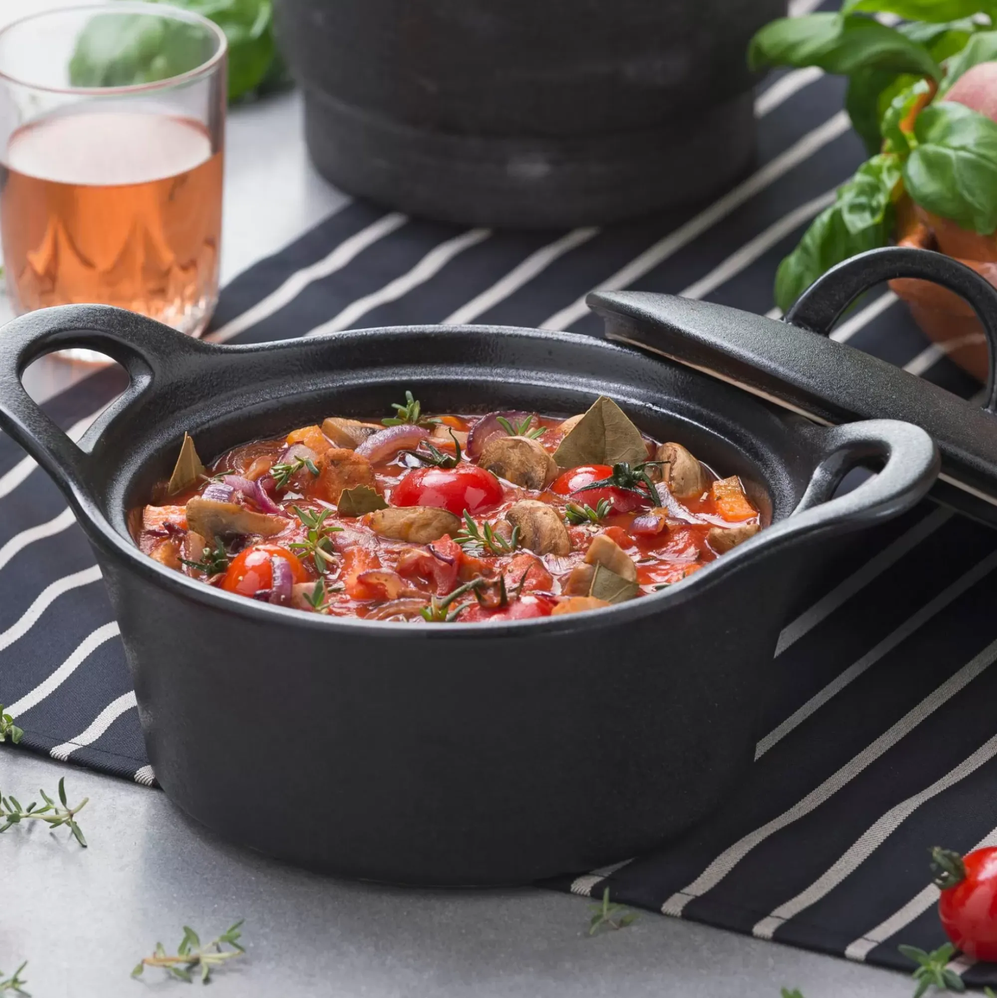 CASA Fero Cazuela Para Horno Con Tapa Negro New