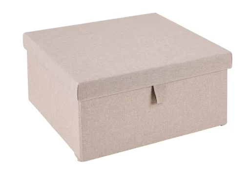 CASA Linolux Caja De Almacenaje Con Tapa Beis Online