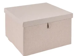 CASA Linolux Caja De Almacenaje Con Tapa Beis Best Sale