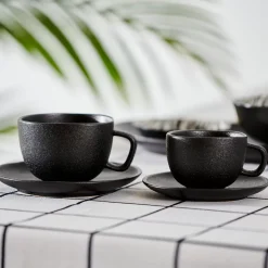 CASA Magma Taza Y Plato Negro New