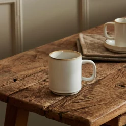 CASA Mineral Marble Taza Con Asa Blanco New