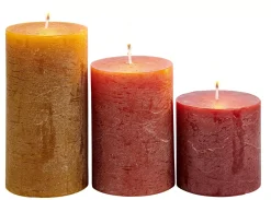 CASA Rustic Velas Juego De 3 Marron, Rojo, Verde Best