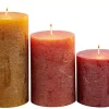 CASA Rustic Velas Juego De 3 Verde, Crema, Morado Claro Clearance