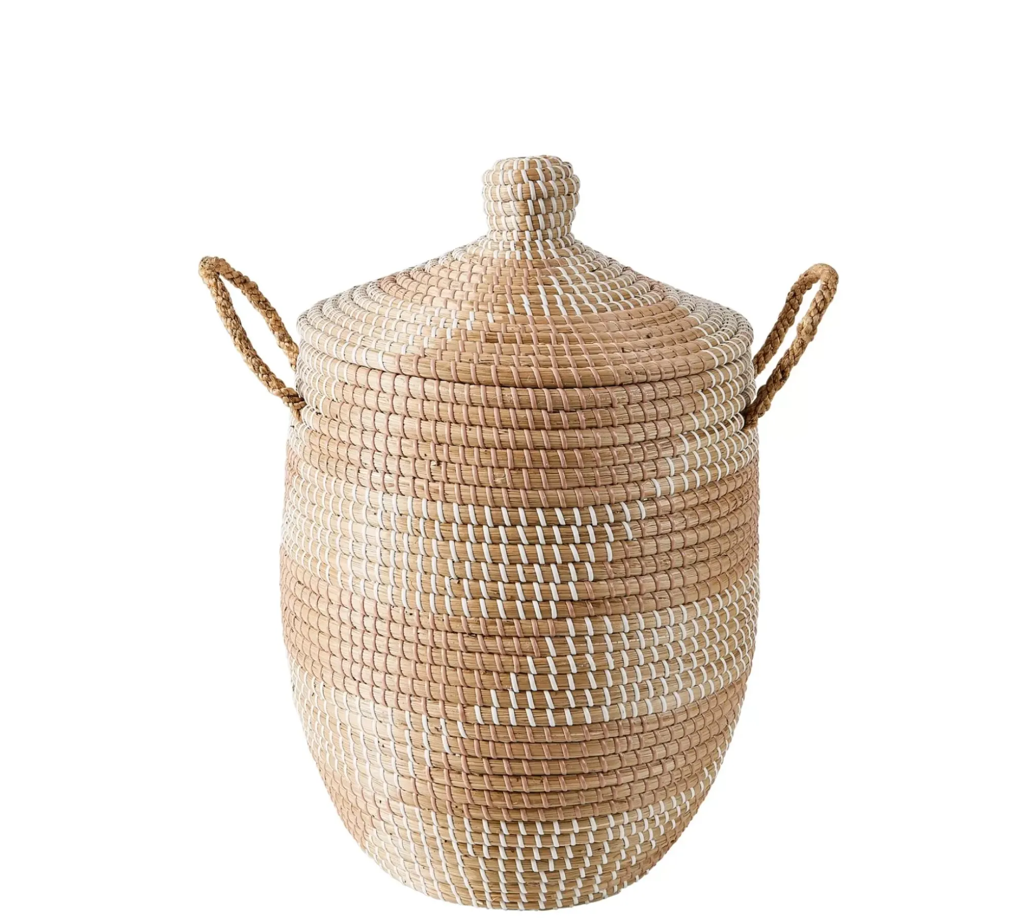 CASA Yasmine Cesta De Lujo Con Tapa Blanco, Natural Store